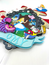 Load image into Gallery viewer, Alice in wonderland imspired party cake topper for wonderland themed party