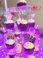 Load image into Gallery viewer, Gold glitter Crown Cupcake toppers