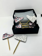 Load image into Gallery viewer, Ladies Jordan shoe cupcake topper, Jordan cake topper, Jordan cupcakes, sneaker cake topper, Jordan party decorations, Jordan party, girls sneaker