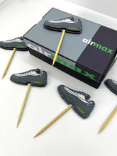 Load image into Gallery viewer, Airmaxx cake topper, Nike shoe cupcake topper, shoe cupcake topper, shoe party decorations, sneaker cupcake topper, airmax 95, sneaker