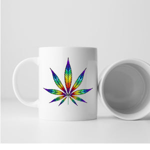 Rainbow MJ leaf mug