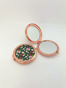 floral compact mirror