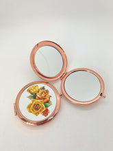 Load image into Gallery viewer, yellow rose compact mirror
