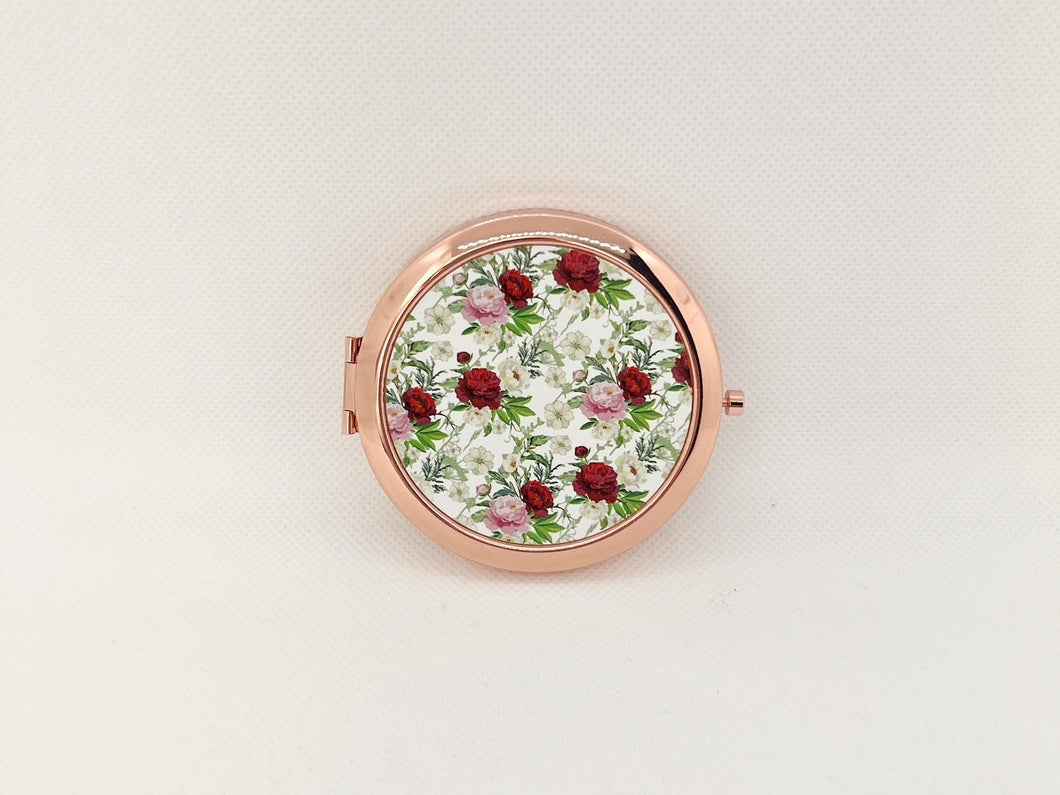 floral print compact mirror