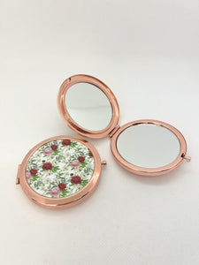 floral print compact mirror