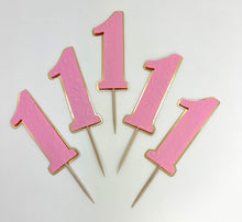 Load image into Gallery viewer, Custom number cupcake toppers
